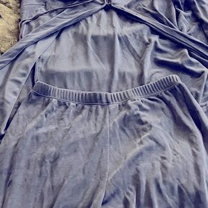 Lounge style Pantsuit in a vibrant blue color with ties and charms